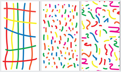 Fun colorful abstract line doodle shape set. Creative minimalist style art symbol collection for children or party celebrations with modern shapes