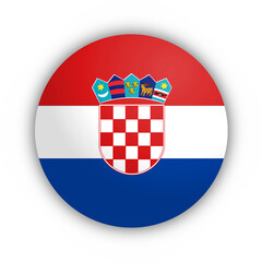 Flaga Chorwacji Przycisk. Chorwacja Przycisk - obrazy, fototapety, plakaty