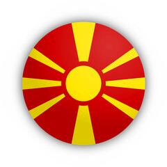 Flaga Macedonii Północnej Przycisk - obrazy, fototapety, plakaty