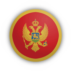 Flaga Czarnogóry Przycisk - obrazy, fototapety, plakaty