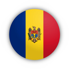 Flaga Mołdawii Przycisk - obrazy, fototapety, plakaty