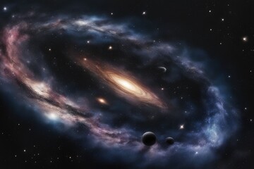 Fototapeta premium Pitch black galactic sky