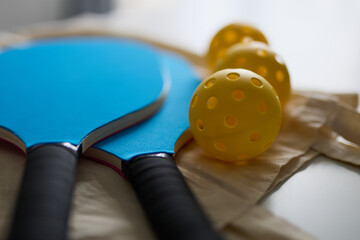 Set of balls and rackets for pickleball