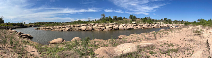 Rocks along the lake in Lake Sumner State Park New Mexico