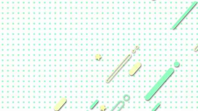 流れる線のループ背景　フレーム無し
背景白色　
線は黄色と緑色