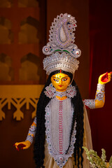 Subho mahalya, An idol of Goddess Durga decorated in Pandal. Durga Puja is biggest religious...