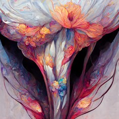 abstract vase of flowers 