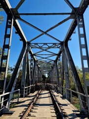 fragment of an iron bridge in Ukraine