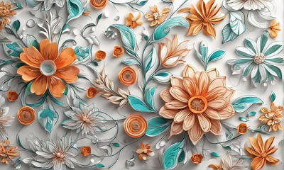 Fototapeten 3d rendering of a beautiful flower 3d rendering of a beautiful flower beautiful floral pattern with flowers © Shubham