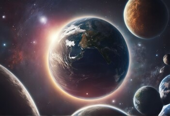 planets of solar system planets of solar system earth and space concept