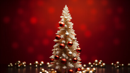 Fototapeta premium Christmas tree decoration holiday background, Generative ai
