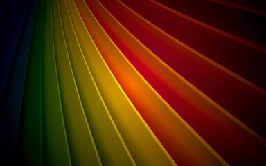 Illustration of a colorful background with 3D shaped stripes