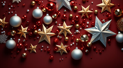 Red Christmas background for Christmas greetings, Generative ai