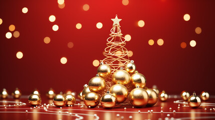 Fototapeta na wymiar Christmas tree decorations, Christmas celebration background design, Generative ai