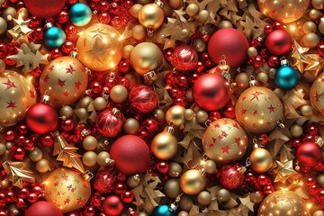 red christmas ball and golden stars red christmas ball and golden stars red and gold christmas baubles background 3d