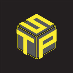 Newest modern cube logo design with yellow, black and gray color.