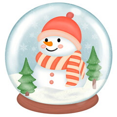 snowman in the snow globe
