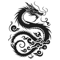chinese dragon silhouette tattoo design