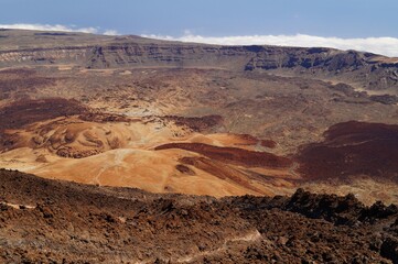 lava flows inside the Teide volcano caldera, lawa landscape.  Canary Islands, Spain © NattaliLis