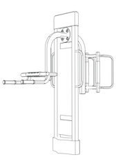 Vertical horizontal massager. Outdoor exercise equipment, outdoor sports ground. Equipment for urban outdoor fitness. Vector illustration.