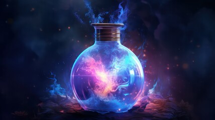 Magic potion background created with Generative AI