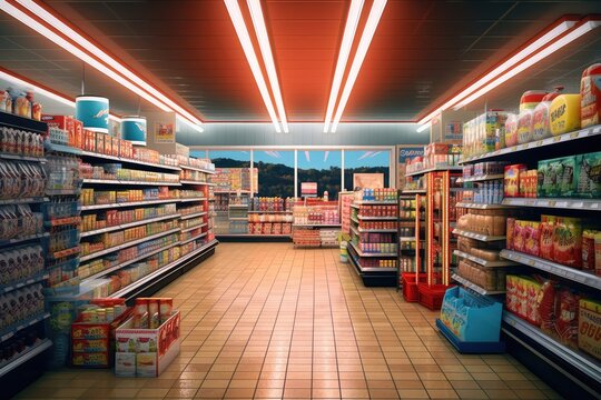 The diverse assortment of products Supermarket heaven,Generative AI.