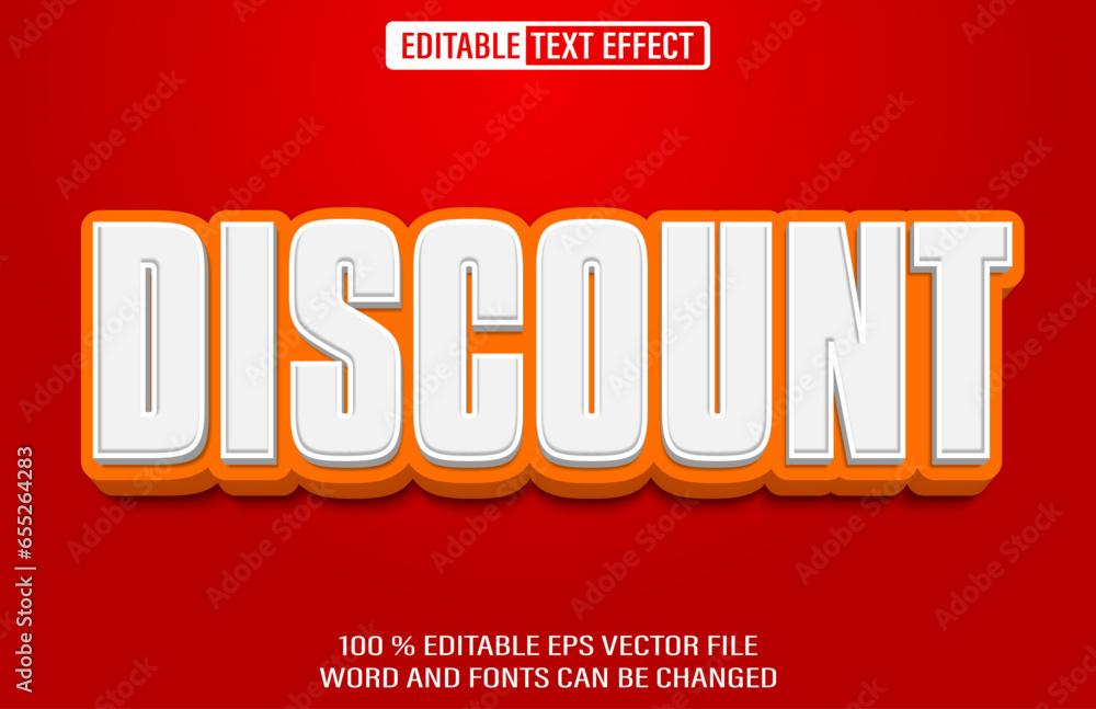 Poster discount editable text effect 3d style template