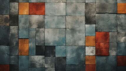 Abstract Rough Texture with Contrasting Color Blocks