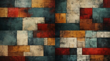 Abstract Rough Texture with Contrasting Color Blocks