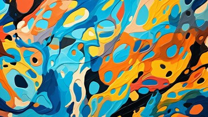 Dynamic and Chaotic Colorful Abstract Pattern