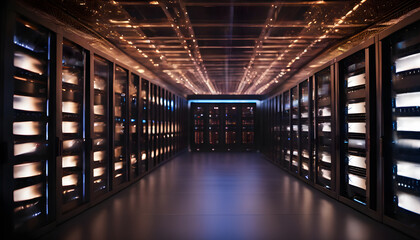 server rack in the warehouse