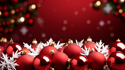 Christmas background winter decorations ornaments balls, Xmas new year, generative ai