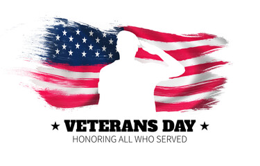 Veterans Day. America. USA flag. National holiday. 3d illustration.