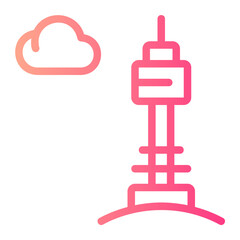 seoul tower gradient icon