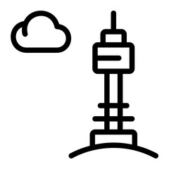 seoul tower line icon