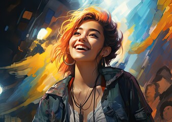 portrait of a woman in the night