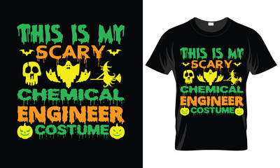 Halloween Engineer T-Shirt Design. Halloween October