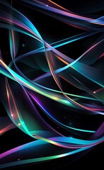 Bright gift bow on black background - AI generative art