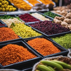 colorful vegetables on the market various spices and fruits on market stall colorful vegetables on the market