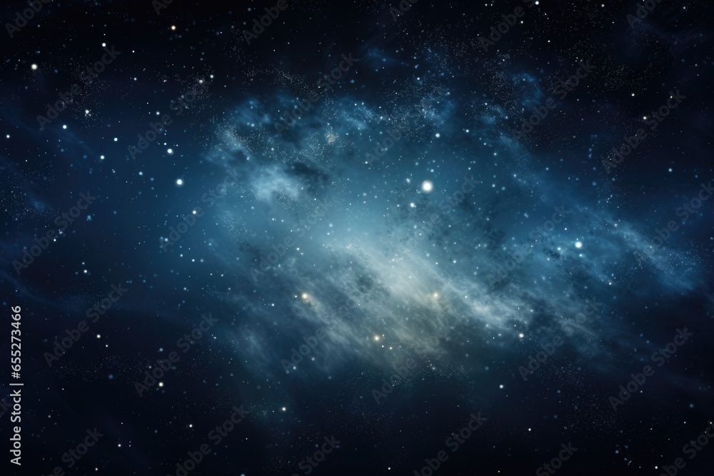 Poster a stunning image of a blue galaxy with stars in the background. perfect for space enthusiasts and as