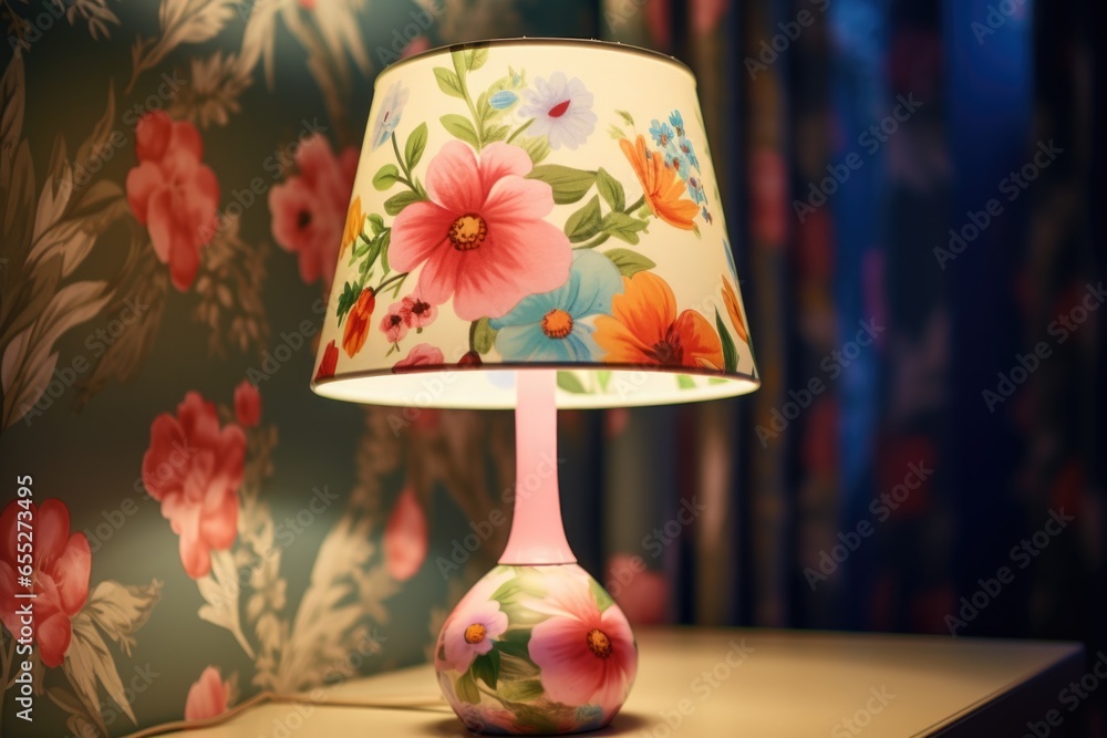 Aufkleber a simple yet elegant table lamp casting a warm glow in a room. perfect for adding ambiance and provi