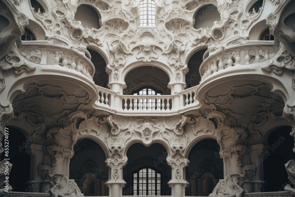 Fototapete a picture of a large building with numerous arches and windows. this versatile image can be used to 