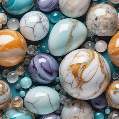 colorful easter eggs in a glass bowl colorful easter eggs in a glass bowl colorful background of...