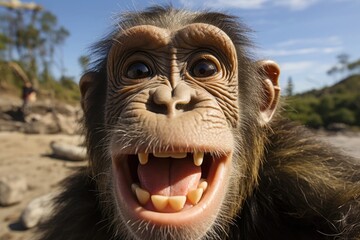 chimpanzee selfie