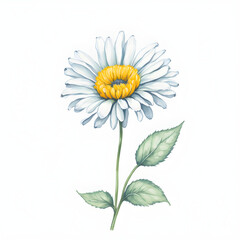 Beautiful daisy flower isolated on white background