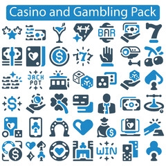Casino and Gambling icon set vector illustration.Collection of vector flat icons with elements for mobile concept and web app