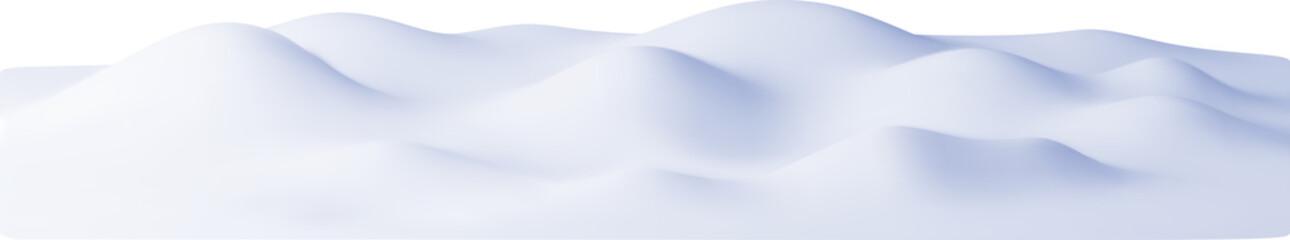 3D Winter Landscape with Snowdrifts