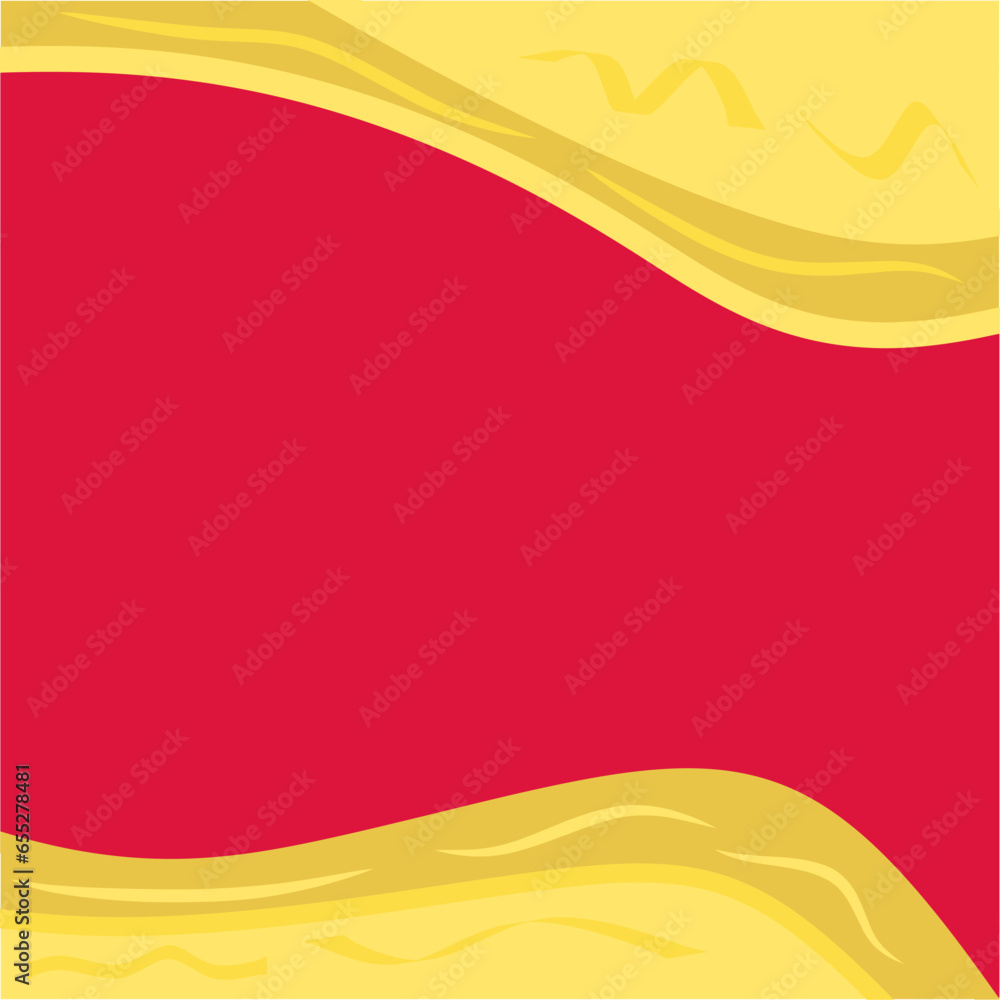 Poster red and gold waves, abstract angular shapes. vector illustration.