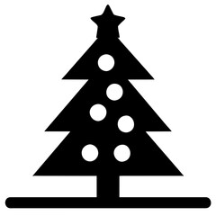 Christmas tree  line icon
