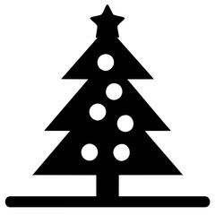 Fototapeta premium Christmas tree line icon